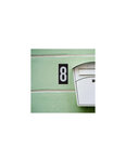 THIRARD - Plaque de signalisation 8  marquage blanc sur fond noir  panneau ABS à visser  56x120mm
