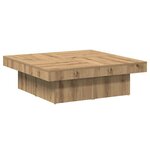 vidaXL Table basse chêne artisanal 90x90x28 cm bois d'ingénierie