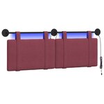 vidaXL Tête de lit suspendue Bordeaux Tissu