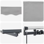 vidaXL Auvent Rétractable Gris clair 400 × 300 cm tissu