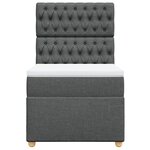 vidaXL Sommier à lattes de lit et matelas Gris foncé 90x190 cm Tissu