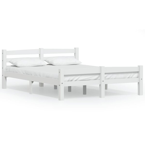 vidaXL Cadre de lit sans matelas blanc bois de pin massif 120x200 cm