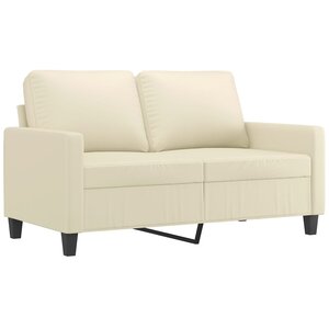 vidaXL Canapé à 2 places Crème 120 cm Similicuir