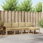 vidaXL Ensemble de canapés d'extérieur 5 Pièces Blanc et Beige
