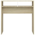 vidaXL Table console Blanc et chêne sonoma 78x30x80 cm Aggloméré