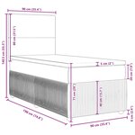 vidaXL Sommier à lattes de lit et matelas Gris foncé 90x190 cm Velours