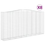 vidaXL Paniers à gabions arqués 8 Pièces 400x50x200/220 cm Fer galvanisé