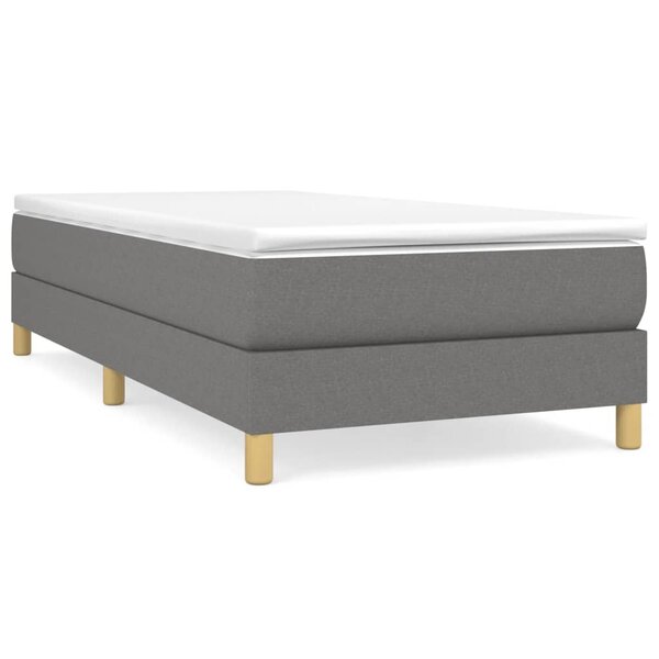 vidaXL Sommier à lattes de lit et matelas Gris foncé 90x190 cm Tissu