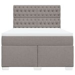 vidaXL Sommier à lattes de lit avec matelas Taupe 140x200 cm Tissu