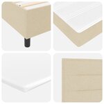 vidaXL Lit avec sommier à ressorts et matelas crème 90x200 cm tissu