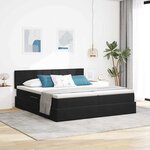 vidaXL Lit de Rangement avec matelas avec stockage Noir 100 x 200 cm