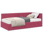 vidaXL Cadre de lit d'angle avec matelas 2 Pièces Vert Velours