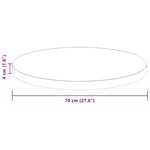 vidaXL Plateau de table Autre Marron clair Ø 70 x 4 cm Chêne massif
