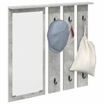 vidaXL Porte-manteau mural avec étagère Gris béton 84 x 10 x 80 cm