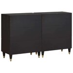 vidaXL Buffet 2 Pièces Noir 60 x 33 x 75 cm Bois de mangue massif