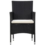 vidaXL Salon de jardin 5 Pièces avec coussins résine tressée noir
