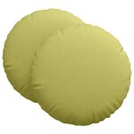 vidaXL Coussins de siège 2 Pièces Vert clair Ø80 x 29 cm tissu