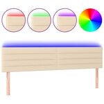 vidaXL Tête de lit à LED Crème 160x5x78/88 cm Tissu