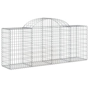vidaXL Panier de gabions arqué 200x50x80/100 cm Fer galvanisé
