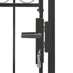 vidaXL Portail de jardin avec dessus arqué Acier 1 x 1 5 m Noir