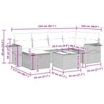 vidaXL Salon de jardin avec coussins 7 Pièces beige résine tressée