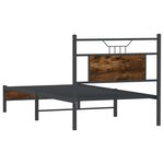 vidaXL Cadre de lit sans matelas chêne fumé 75x190cm bois d'ingénierie