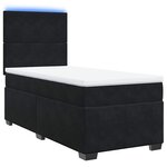 vidaXL Sommier à lattes de lit avec matelas Noir 100x200 cm Velours