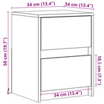 vidaXL Armoire de chevet avec lumières LED chêne sonoma
