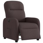 vidaXL Fauteuil inclinable électrique Marron foncé Tissu