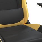 vidaXL Chaise de jeu de massage Noir et doré Similicuir