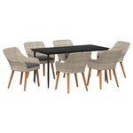 vidaXL Ensemble de salle à manger pour jardin 7 Pièces Gris clair