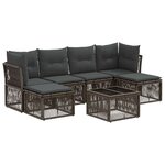 vidaXL Ensemble de canapé de jardin 7 Pièces Gris polyrotin