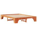 vidaXL Cadre de Lit Marron Ciré Bois 160 x 200 cm Durable Minimaliste