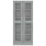 vidaXL Armoire à vitrine Sonoma gris 82 5x30 5x185cm Bois ingénierie
