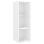 vidaXL Meuble TV mural Blanc brillant 37x37x107 cm Bois d’ingénierie