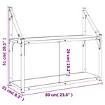 vidaXL Étagère murale 2 niveaux chêne fumé 60x21x51 cm