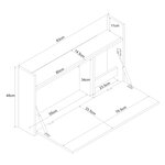 Bureau table poste de travail mural rabattable 48 x 83 x 48 cm effet chêne beige 03_0009061