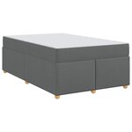 vidaXL Cadre de lit avec matelas Gris foncé 120 x 200 cm tissu