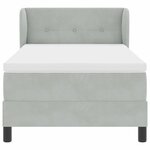 vidaXL Lit à ressorts avec matelas Gris clair 90 x 190 cm Velours