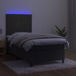 vidaXL Sommier à lattes de lit matelas LED Gris foncé 90x190cm Velours