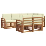 vidaXL Ensemble de canapé d'angle avec coussin 7 Pièces Naturel et Crème