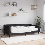 vidaXL Lit de jour avec matelas noir 100x200 cm tissu