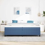 vidaXL Lit à ressorts Bleu 200 x 200 cm Tissu en velours côtelé
