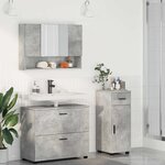 vidaXL Ensemble de mobilier de salle de bain 3 Pièces Gris béton
