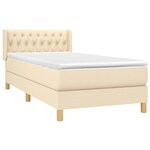 vidaXL Sommier à lattes de lit avec matelas Crème 90x200 cm Tissu