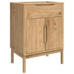 vidaXL Meuble sous Lavabo de Salle de Bain FLORO Cire marron