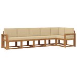 vidaXL Ensemble de canapés d'extérieur 6 pc Naturel et Beige