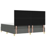 vidaXL Lit à ressorts avec matelas Gris foncé 200 x 200 cm tissu