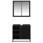 vidaXL Ensemble de mobilier de salle de bain 2 Pièces Chêne noir