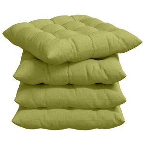 vidaXL Coussins de siège 4 Pièces Vert clair 40 x 40 x 6 cm tissu